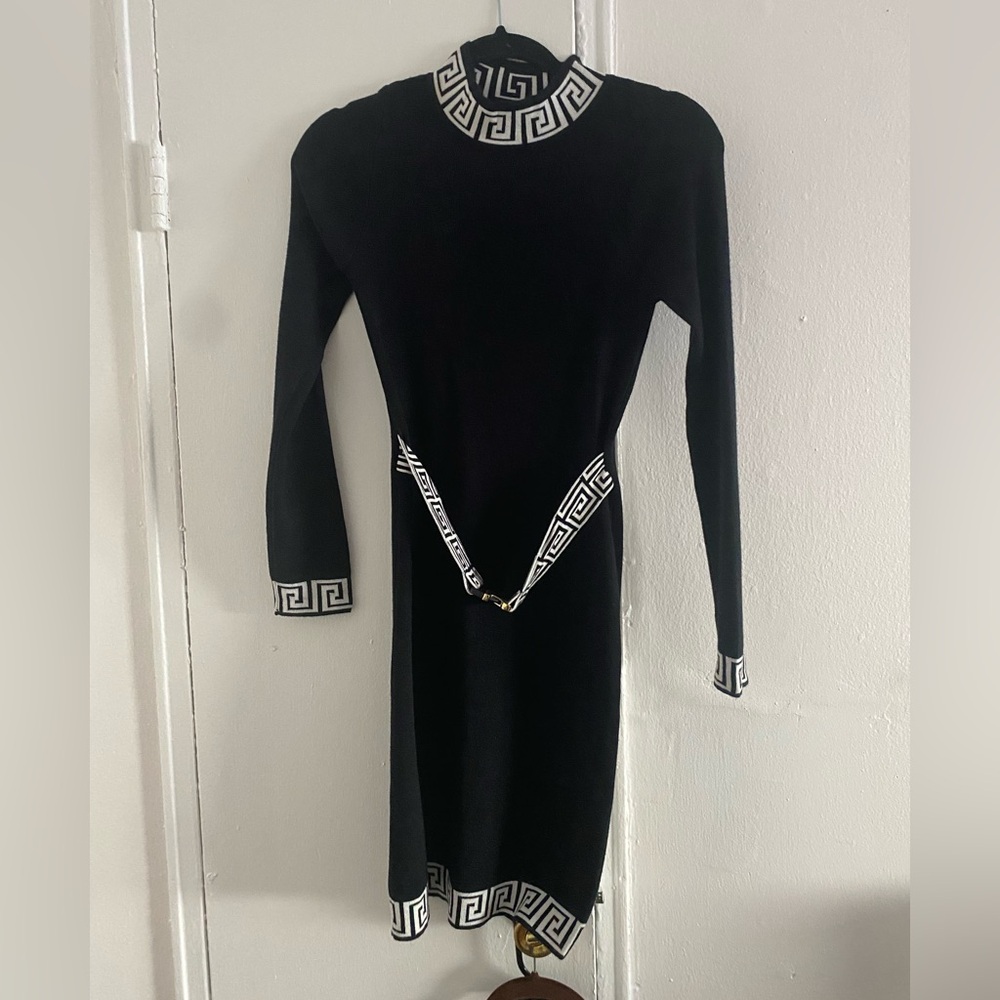 Fashion Nova Black Dress with White Accents